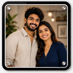 Dual Border Frame Square Round Acrylic Wall Photo