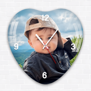 Acrylic wall clock heart shape