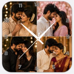 Square Round Collage Acrylic Photo Wall Clock
