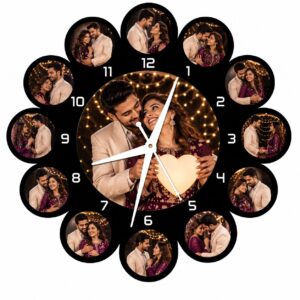 12 Circle Photos Acrylic Photo Wall Clock