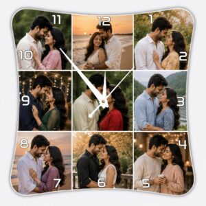 9 Photo Curved Shape Acrylic Wall Clock