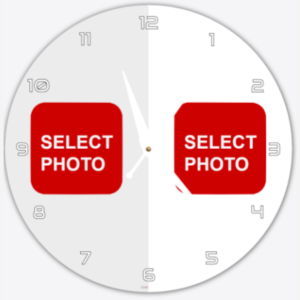 2 Photos Circle Acrylic Photo Wall Clock