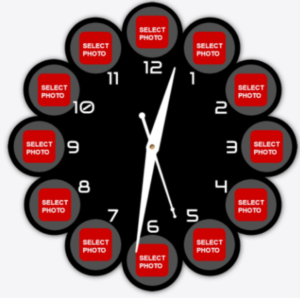 12 Circle Photos Acrylic Photo Wall Clock