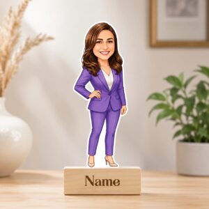 Female Caricature Photo Standee