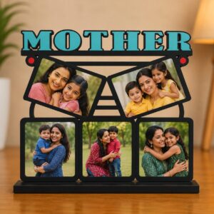 Personalized MOTHER MDF Photo Frame with 5 Photos | Custom Wooden Gift for Mom