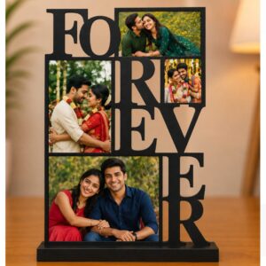 Personalized Forever MDF Photo Frame | Custom Wooden Couple Photo Collage Gift